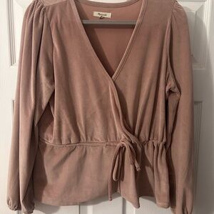 Madewell Dusty Pink Wrap Blouse